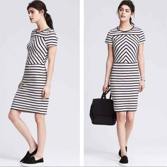 Banana Republic Dresses & Skirts - ⬇️Banana Republic mixed striped ponte sheath dress